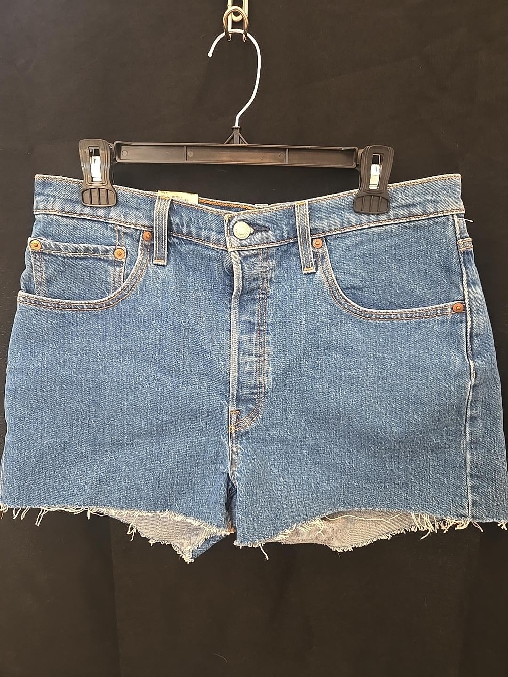Classic High-Rise Blue Denim Shorts - Women